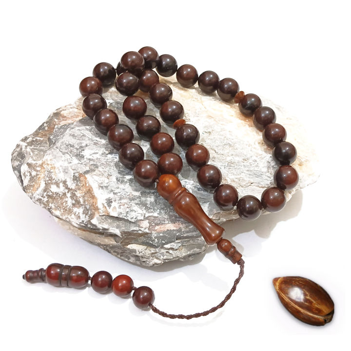 Original Turkish-KUKA (Kokka) Natural seeds Tasbih- (33 Beads of 10mm) Worry Beads-Prayer Beads-Tesbih--Tasbeeh Misbaha Sibha-Rosary