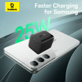 Baseus GaN5 25W Fast Charger 1C US plug, For Samsung S25 S24 S23 & More. 