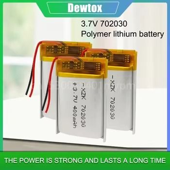3.7V 400mAh 702030 lithium polymer lipo Rechargeable battery Lion for MP3 MP4 GPS bluetooth headset camera 7*20*30mm