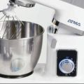 New Argentina ATMA Dough Maker Stand Mixer 700w With 6 Rotating speed 85qt Stainless Steel Body | Mixing Bowl Atta Gunday Wali Machine Beater Dough Hook 3 Blades Metal Bowl Whisk Household Use Seco.(WHITE). 