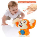 Electric Flipping Monkey Toy with Lights and Music Voice Control 360° Tumbling Monkey Cartoon Rolling Monkey Banana Toys for Boys Girls Kids - Musical Battery Operated. 