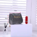 Makeup Bag Cosmetics Storage Bag Velvet Zipper Hand Bag Korean Double-Layer Bag Large Capacity Bag. 
