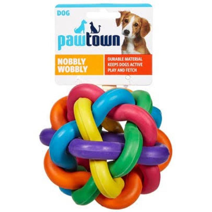 Cats / Dogs Playing Chew Bell Ball - Rainbow