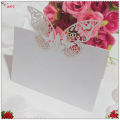 50/100pcs Laser Cut Wedding Invitation Card Pearlscent Paper Card Wedding Decorations Party White Hollow Out Butterfly 9*12cm 6z. 