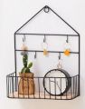 Creative Wall Mounted Shelf (Hooks) by Matrix | Key and Mail Holder | Entryway Wall Rack & Organizer | Mail Holder with Key Hooks for Decor & Organzing | Wall Home Iron Wall Hanging Rack. 