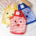 DY Loving Summer Pet Clothes Cat Sling Shirt Stripe Korean Dog Vest Teddy Bear Emoji Embroideried. 