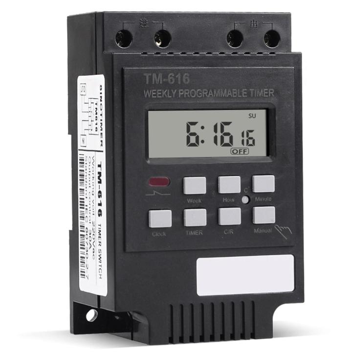 30A 220V Load 7 Days Weekly Programmable Electronic Timer Digital TIMER SWITCH Relay Control TM616 Din Rail Mount Timer