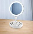 Smart Touch LED Makeup Mirror with 10X Detachable Magnifier – Portable, Travel-Friendly, and Perfect for Eyeliner, Lashes, and Detail Work. 