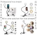 Universal Flexible Snake Stand with LED Selfie Ring Light Portable Selfie Ring Light With Cell Phone Holder tripod, Stream Lamp Light. 