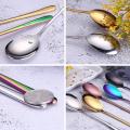 1PC Stainless Steel Spoons Forks with Long Handle Ice Cream Coffee Tea Spoons Noodles Spaghetti Forks Home Kitchen Tableware Spoons Forks Size 21cm. 