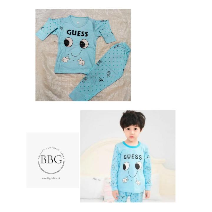 Kids Guess Print Night Dress - Jersey - 1 to 10 years old Boys And Girls Suits