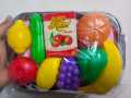 Artificial Fruits toy Basket Pretend Play for Kids fruit basket kitchen toy Plastic Fruits. 