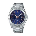 Casio General Enticer Silver Case Blue Dial Analog Steel Band Watch for Mens-MTP-1308D-2AVDF. 