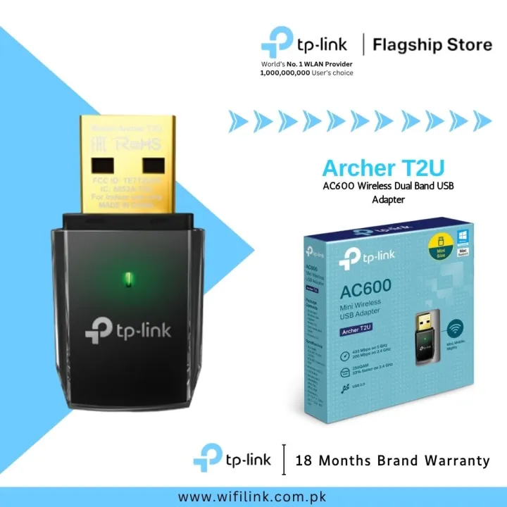 TP-Link%20Wi-Fi%20Adapter%20Archer%20T2U%20/%20T3U%20AC600%20Wireless%20Dual%20Band%20USB%20Adapter%20-%2018%20Months%20Brand%20Warranty%20-%20Image%202