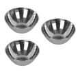 Large 3 Pcs Tasra Pyali Steel Katori Deep Bowls 8 inches 250ml. 