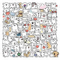 100PCS/set Cartoon Cute Line Dog In The Book Stickers DIY Graffiti Decal Sticker Brave. 