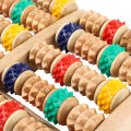 Traditional Colorful Foot Massager for Diabetic foot acupuncture Exercise Round Massage Roller Stress Relief Wooden Roller Footmassager Reflexology Foot Massage Relax. 