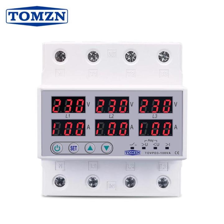 ORIGINAL 100A TOMZN TOVPD3-100VA 3 Three Phase Automatic Over And Under Voltage Protection Relay In Pakistan