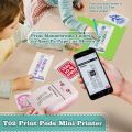 Pocket Inkless Mini Printer - 15 x Sticky Paper Roll & 15 x Thermal Paper Roll - Thermal Portable Bluetooth Wireless Thermal Printer For Kids - For Picture, Office Receipt, Label Note, QR Code - Compatible With IOS & Android - Blue & Pink. 