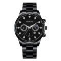 【BestGO】Fashion Sun Moon Star Diamond Men's Steel Band Watch Three Eyes Calendar Quartz Watch Men's. 