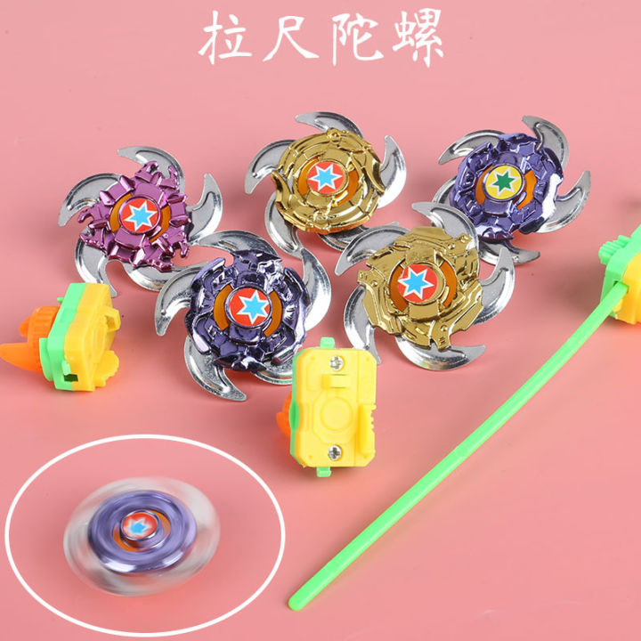 4 Pcs Set - 4 Beyblade With 4 Launcher Super Speed Metal Blade Battle Spinning Toy - Mini Size Spin Bey blade burst Be Blade Toys Set For Kids Boys Girls Baby Fun and Fighting