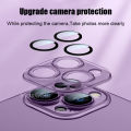Luxury Ultra Thin Translucent Matte Shockproof Phone Case For iPhone 14 Pro Max Camera Lens Glass Protection Hard Cover [ Transparent / Deep purple]. 