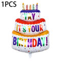 1/3Pcs Color Candle Three Layer Cake Theme Aluminum Film Balloon Birthday Cake Ballon Happy Birthday Party Decoration Kids Toys. 