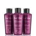Agi Max Brazilian Natural Keratin Hair Treatment Kit for Straightening Curls and Frizz Reducing Dry Damage 1 liter - 3 Steps. 
