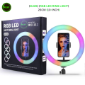MJ26 10 Inch RGB Led Ring Light With PHONE HOLDER Circle Ring Selfie Led Photographic Studio Light For Youtube Live Show. 