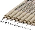 1 Pc The Best Quality Black Technical Graphic Fine Line Drawing Pen Sketch Ink Marker Pens 0.05-0.8mm for Hook Line Painting Pen. 