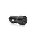 Dual USB Car Charger – 2 Port Fast Charging Car Adapter (Black). 