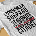 Favorite on the Citadel black T-Shirt for Men Mass Effect Commander Shepard Asari Game Vintage 100% Cotton Tee Shirt. 