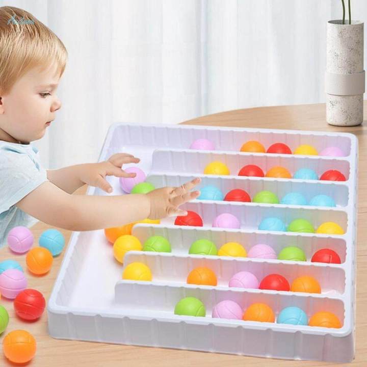 Color Sorting Ball Game Early Development Rainbow Balls Sensory Game Girls Preschool Ages