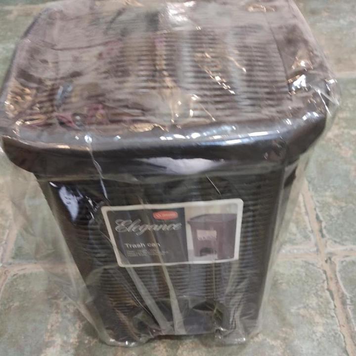 Foot press dustbin brown