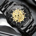 Men's Fashion Skull Watch, Luminous Skull Hollow Wrist Watch. 