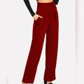 Maroon Tie Waist Culottes Pant for Women. 