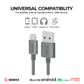 Sigma Turbo Series TC-1 Micro USB Auto Disconnect Fast Charging Data Cable for Android Mobile Phones Pure Copper Wire Quick Charging Cable. 