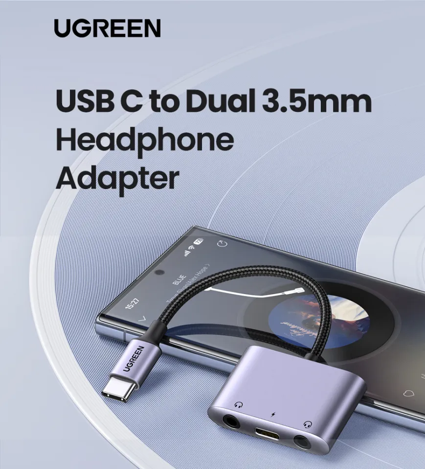 Ugreen 3-in-1 USB C to Headphone Adapter with PD 60W Fast Charge