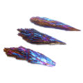 Natural Stones Crystal Blue Color and Minerals Titanium Aura Quartz Tail Decor. 