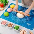 Silicone Dough Kneading Rolling Baking Mat for Kitchen Non Stick Non Slip Washable Silicon Sheet Graduated in cm and Inches for easy Measurements of Pastry Roti Pizza Cakes wear and tear resistant Pad. 