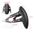 Universal Black Plastic Motorcycle Rear Wheel for fender Splash Guard Rear Wheel Cover Splash Guard Mudguard with Bracket. 