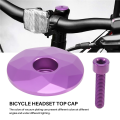 Bicycle Headset Cap MTB Road Bike Stem Headset Top Cap Cover with Screw for 28.6mm Fork Head Tube,Purple. 