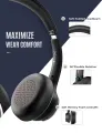 Mpow HC5 Bluetooth Headset V5.0, Wireless Headphones with Dual Microphone, CVC8.0 Noise Canceling, 22+Hrs Talk Time, Soft Ear Pad, Wireless Business Office Headset for Calling, Music (Wired Optional), over 200 hours standby time. 