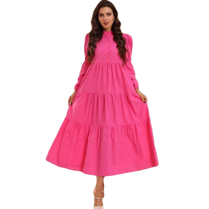 Pink Long Linen Maxi For Girls Premium Quality Stylish Maxi Dress Fashionable And Comfortable Wear Daraz.pk