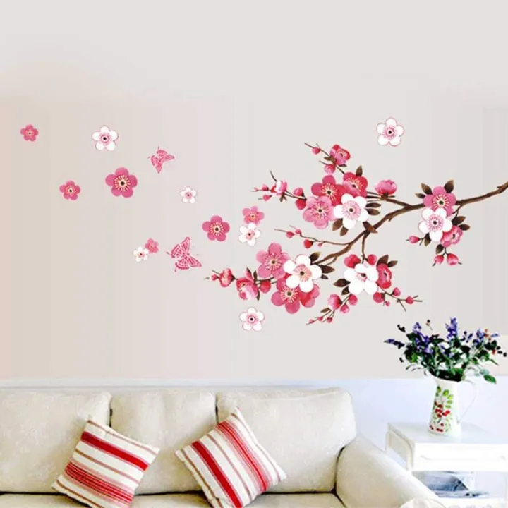 Removable%20Flowering%20Cherry%20and%20Butterflies%20Wall%20Stickers%20Home%20Decoration%20Giant%20Wall%20Decals%20130*200cm%20JM7138%20-%20Image%203