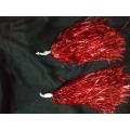 6 pair approx 13 inch Long Red Foil Cheerleader Pom Pom for kids elder women men use birthday party backdrop sports matches school college game party Cheer Dance Party Dress Sport Poms cheerleading red pom pom. 