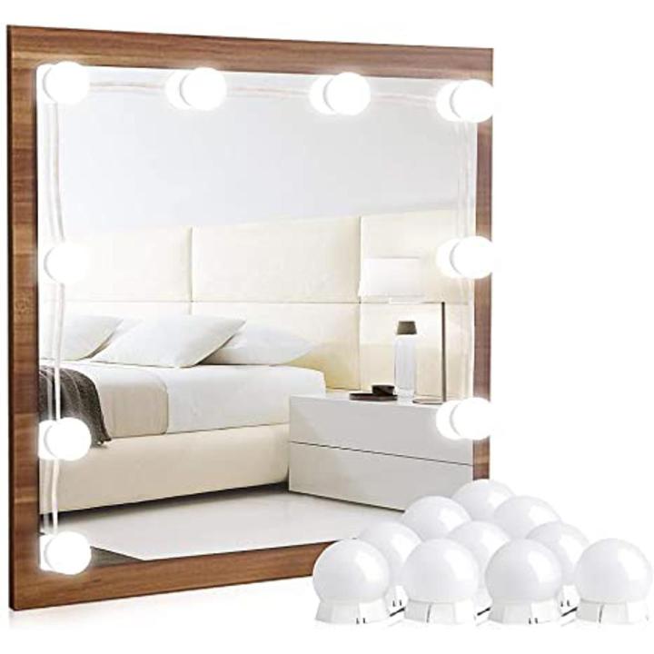 Vanity Mirror Lights Kit,LED Lights for Mirror with Dimmer and USB Phone Charger,LED Makeup Mirror Lights Kit Hollywood Style Lighting Fixture Strip for Bathroom Dressing Room Vanity Table