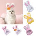 Funny Cat Headgear Cute Rabbit Ears Cap for Cats Warm Plush Pet Hat Party Cosplay Props Photo Prop Kitten Headwear Supplies. 