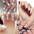 French Manicure Nail Art Designs Stickers, Self-Adhesive Nail Tips Guides for DIY Decoration Stencil Tools. 