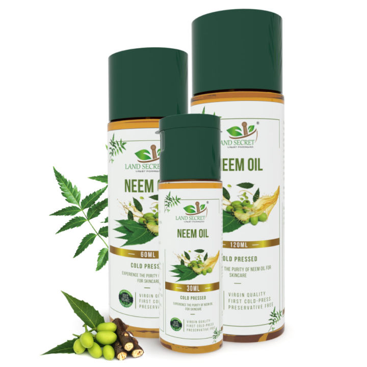 Land Secret Organic Neem Oil for DIY Skin and Hair Care - Cold Pressed and Unrefined for Pure Results